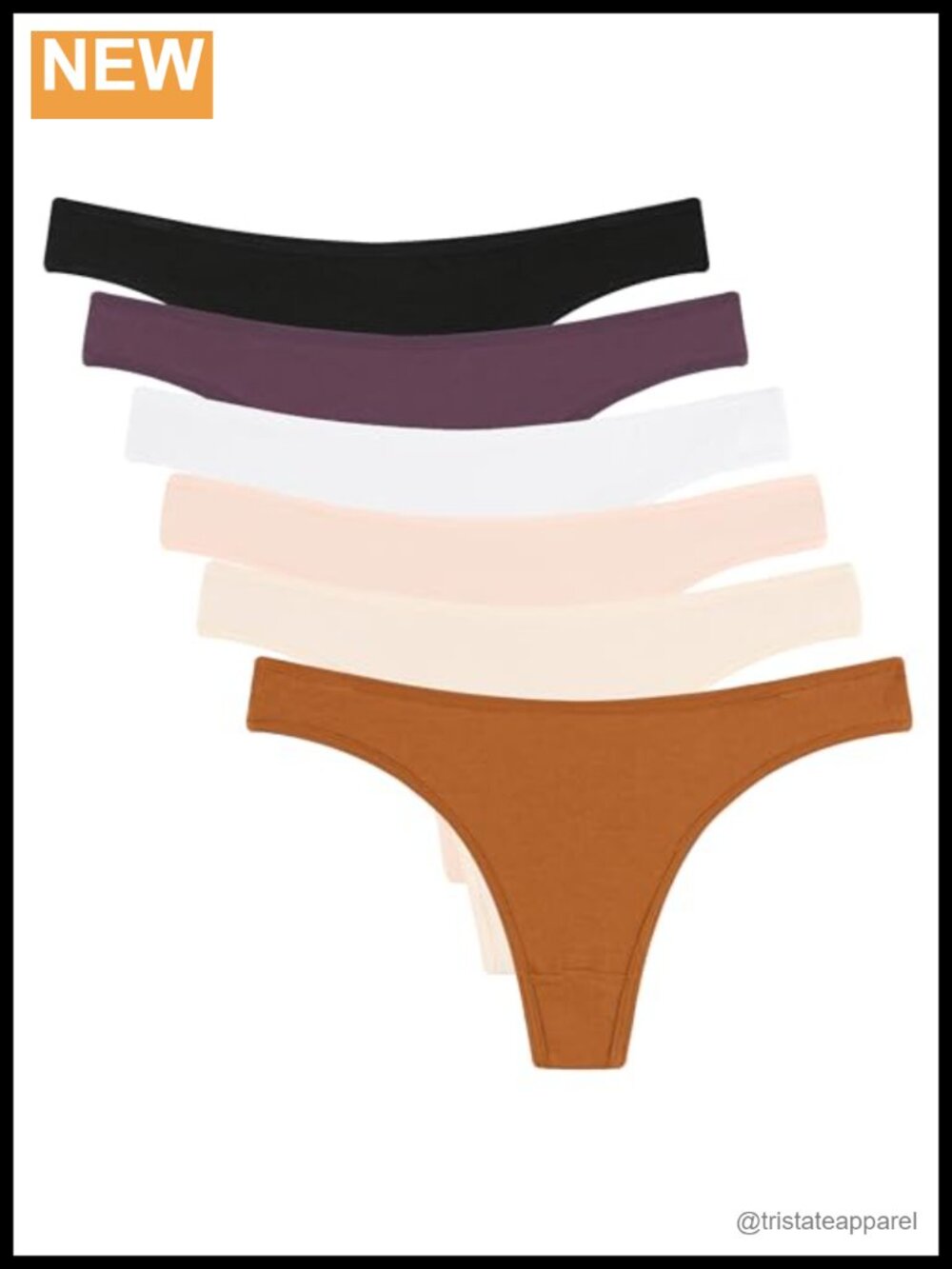 Women's 6 Pack Cotton Thongs Low Rise Breathable Stretch Panties Underwear